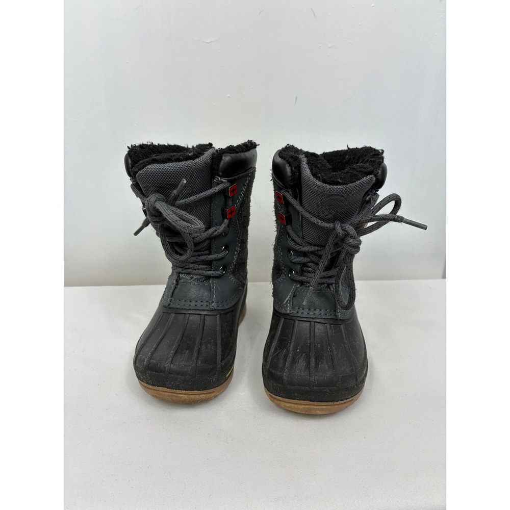 Kids Swiss Tech Waterproof Insulated Winter Snow Boots Size 7 Gray Black